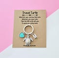 Personalised Travel Turtle Keyring - Travelling Good luck Charm Gift product logo