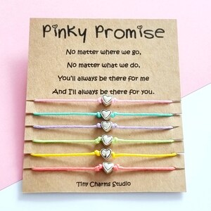 Ensemble de 6 bracelets Pinky Promise, ensemble cadeau damitié BFF Best Friends, bracelets assortis image 6