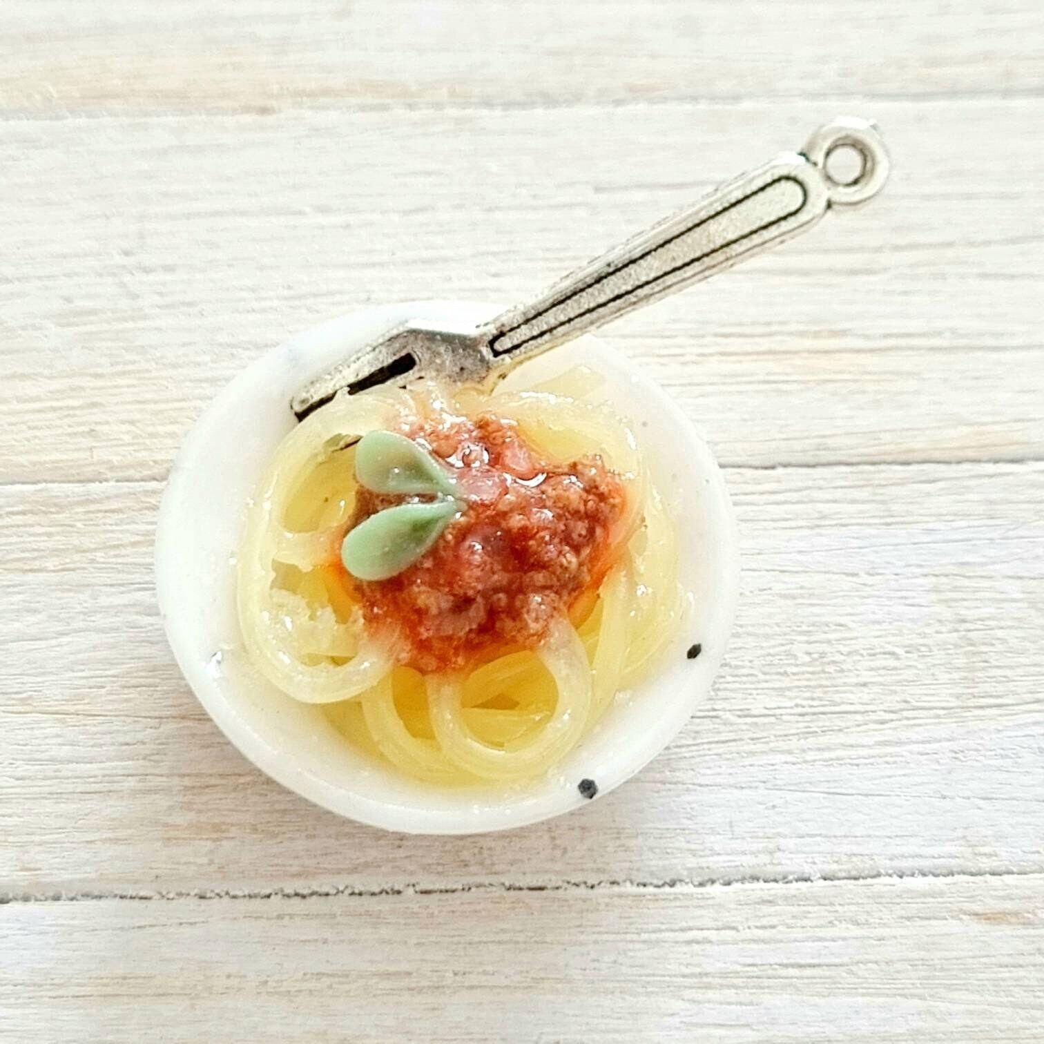 Miniature Spaghetti Bolognese Polymer Clay Charm Fake Food Etsy