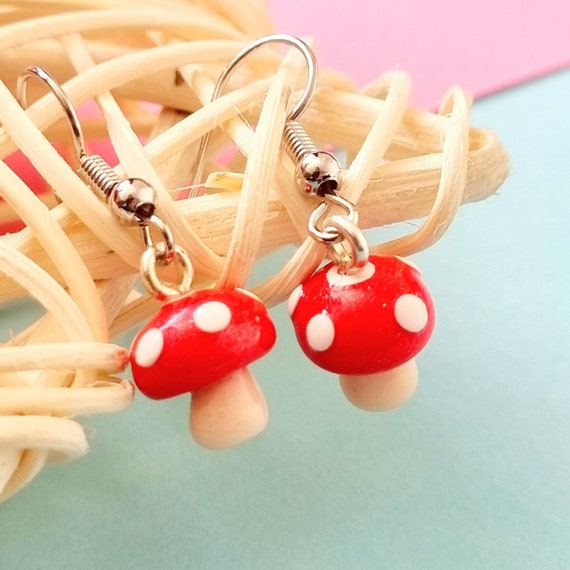 Mushroom earrings etsy deals