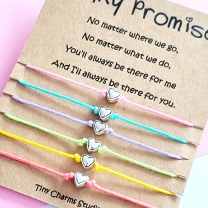 Ensemble de 6 bracelets Pinky Promise, ensemble cadeau damitié BFF Best Friends, bracelets assortis image 2