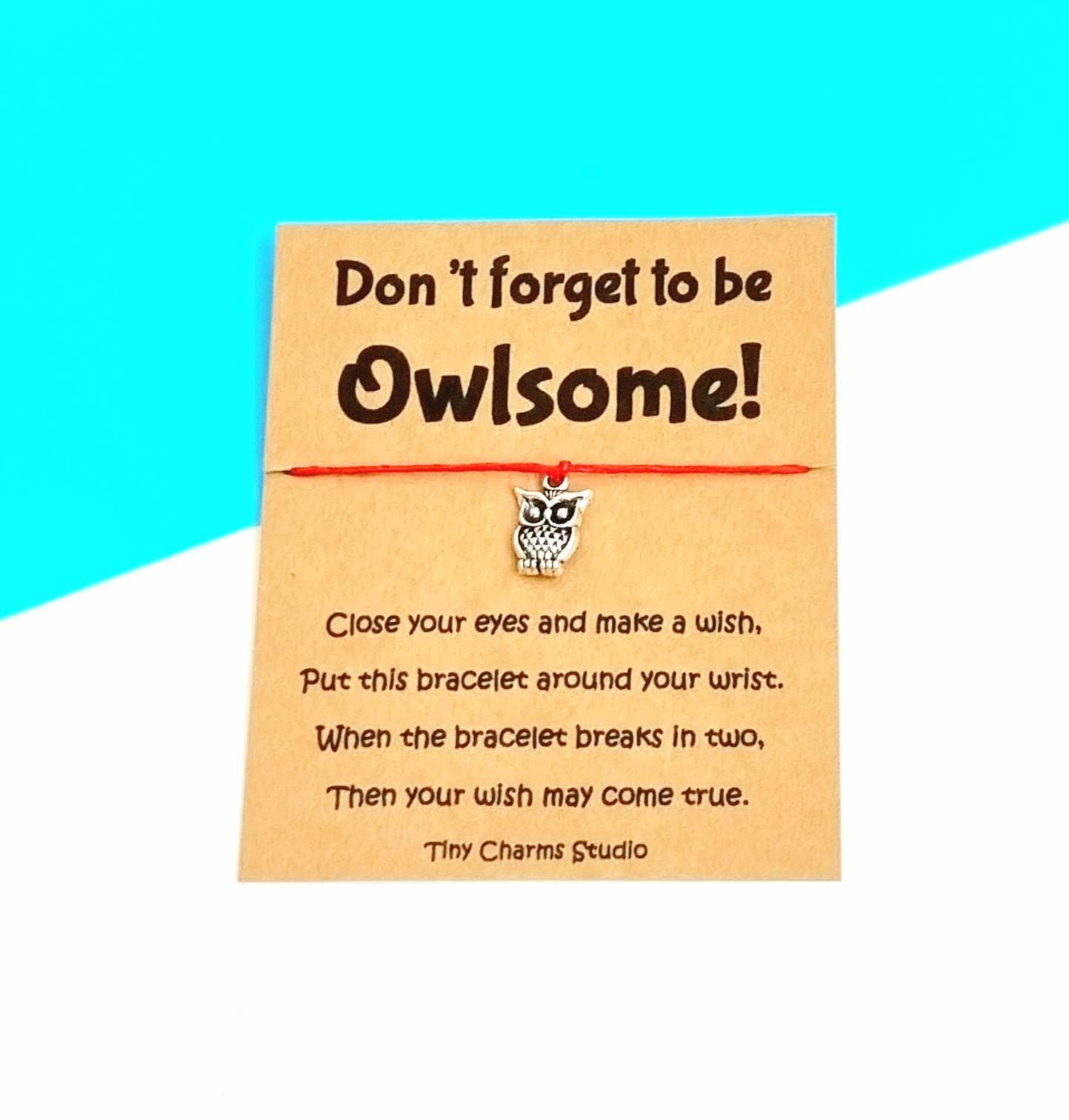Owl Wish Bracelet, Owl Jewellery, Motivational Gift, Inspirational Gift, Friendship Bracelet