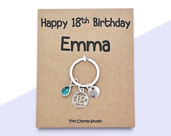 Happy 18th Birthday Personalised Keyring, Milestone Keepsake Birthday Gift