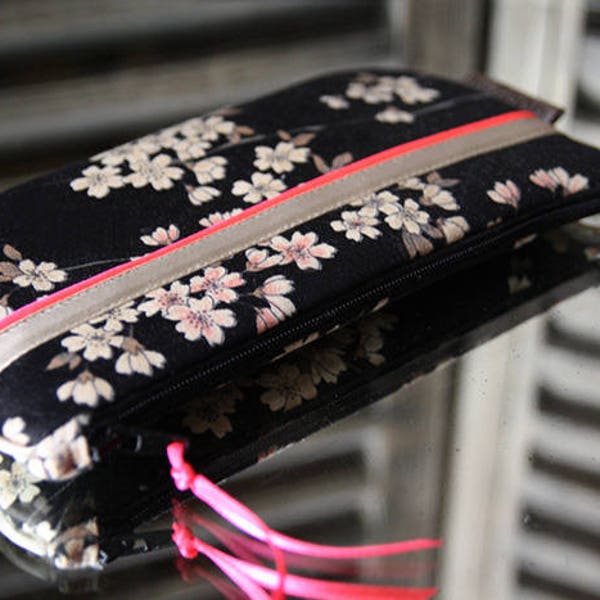 byzoon - Etui à lunettes tissu japonais motif "sakura"