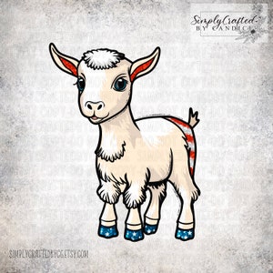 Patriotic Baby Goat Clipart Element, Patriotic Goat, Baby Goat, Goat PNG, Clipart Element, Clipart, Element, Tools for Makers