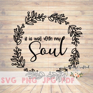 It is well with my soul wreath, It is well with my soul, Foliage Wreath, Foliage, Greenery, Wreath, SVG