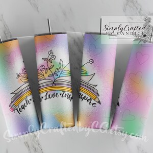 Teach Love Inspire, Tumbler Wrap, Teach, Love, Inspire, Teacher PNG, Teacher PNG, Teacher Design, Sublimation PNG, Sublimation