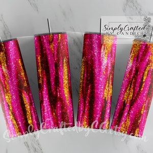 Pink and Gold Glitter Tumbler Base Design, Base Design, Pink, Gold, Glitter, Faux Glitter, Tumbler Design, Sublimation Design, Tumbler Wrap