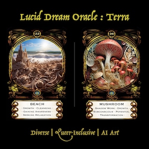 W MAGAZYNIE - Lucid Dream: Terra - Karty Oracle - 64 karty - Sztuka AI - Różnorodne - Queer-Inclusive