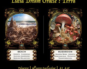 EN STOCK - Rêve lucide : Terra - Cartes Oracle - 64 cartes - Art IA - Divers - Queer inclus