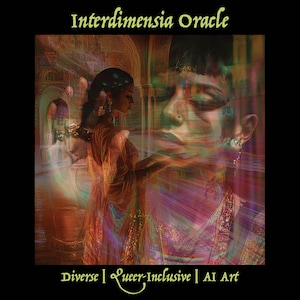在庫あり - Interdimensia Oracle - 64 枚のカード - 多様性 - クィアを包括 - AI アート