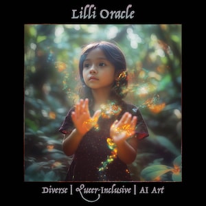 在庫あり - Lilli Oracle - 64 枚のカード - 多様性 - クィアを包括 - AI アート