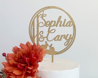 Laser Cut Wedding Cake Topper - Family Name Personalized Cake Topper Wedding - Wedding Cake Topper Bride and Groom - Cake Topper Custom