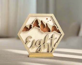 Gold Mountain Range Wedding Table Signs - Personalized Wedding Decoration - Table Numbers for Wedding and Birthday Events - Wedding Signs