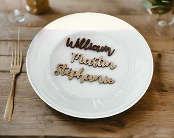 Personalized Wedding Place Table Cards - Wedding Place Card - Laser Cut Names Place Setting Wedding Name Cards Place Names Table Decor