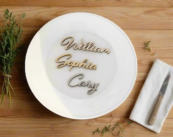 Place Cards for Wedding, Event Table Decor , Birthday Laser Cut Names, Wooden Name Tags, Wedding Place Setting, Name Plate-Personalized name