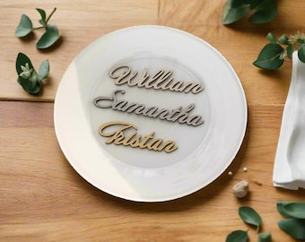 Wedding Table Names , Place Cards , Wooden laser cut names ,wedding place names, name place card,Name place settings , Wedding place cards
