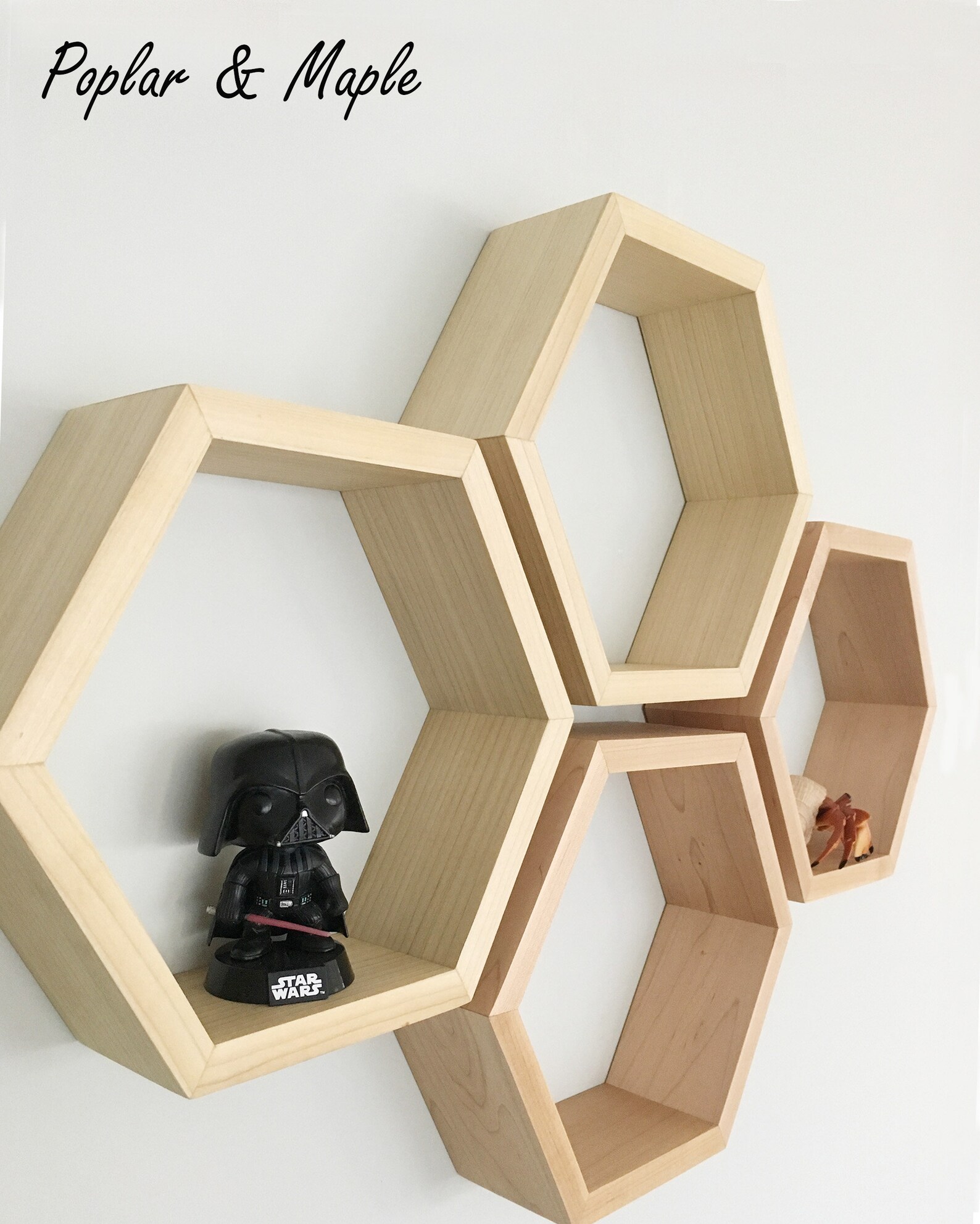 Sechseck Regale Set von 3 Waben Regale geometrische Holzregale | Etsy