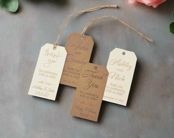 Laser Etched Paper Wedding Favor Tags for Wedding Favors – Custom Wedding Gift Tags for Bridal Showers, Party Favors and Baby Shower Favors