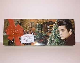 Elvis Presley Russell Stover Happy Holidays Christmas Tree Empty Tin
