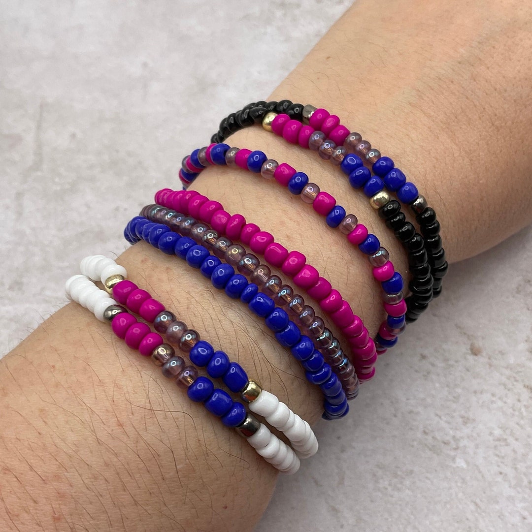 Bisexual Flag Stretch Glass Seed Bead LGBTQ+