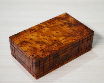 Thuya Wood Secret Puzzle Box: Hidden Jewelry Storage