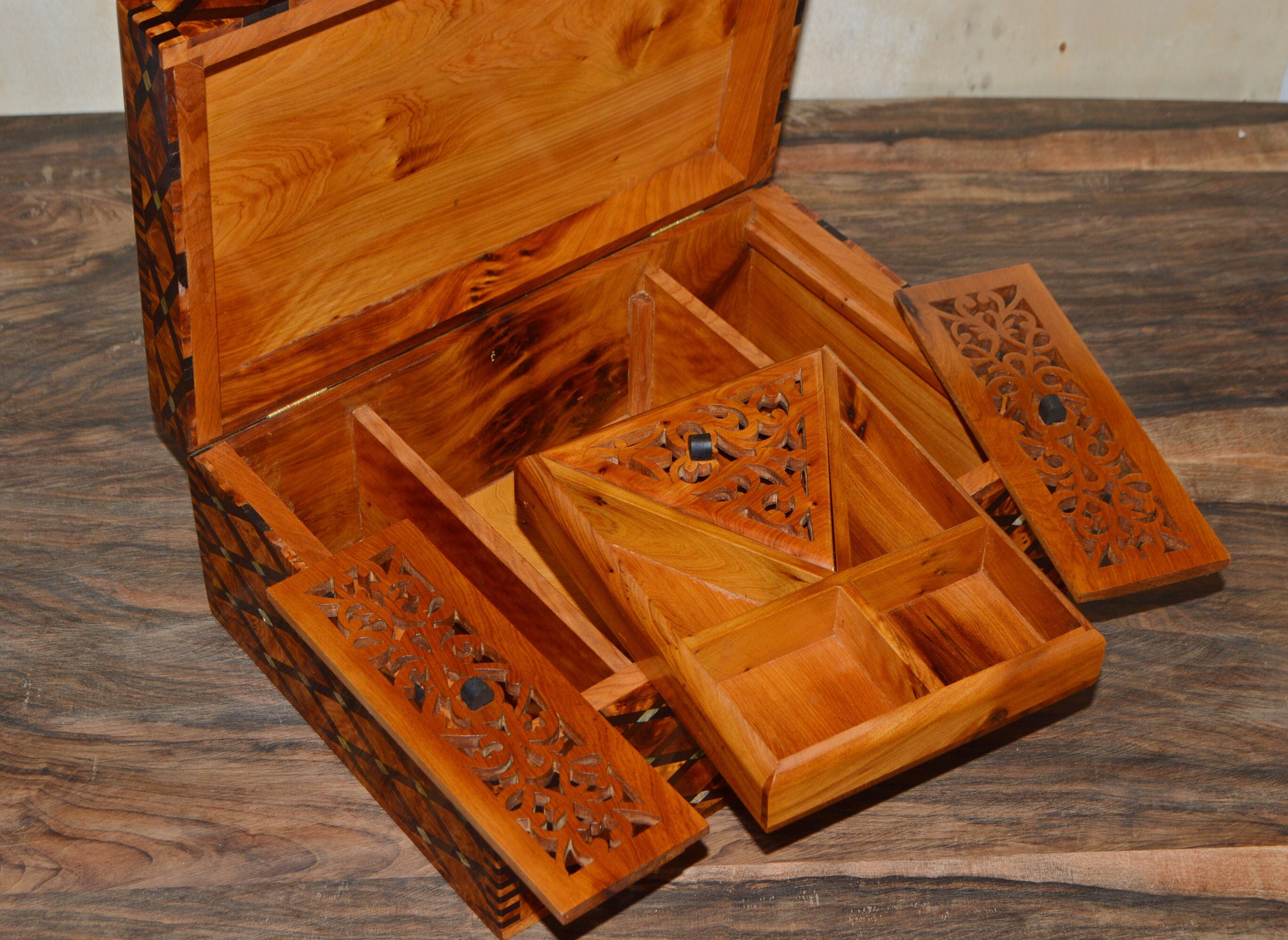 Big Luxury Jewelry Box Inlaid With Mother of Pearl Large Etsy