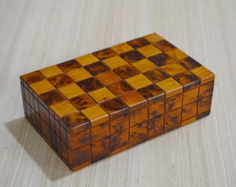Thuya Wood Secret Puzzle Box: Hidden Jewelry Storage