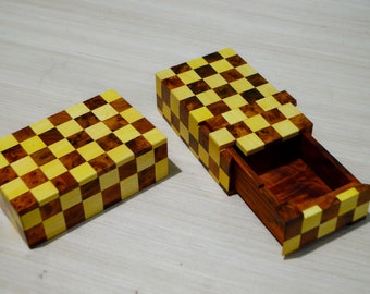 Thuya Wood Secret Puzzle Box: Hidden Jewelry Storage