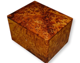 Handmade Thuya Burl Wood Jewelry Box: Moroccan Lockable Keepsake Chest