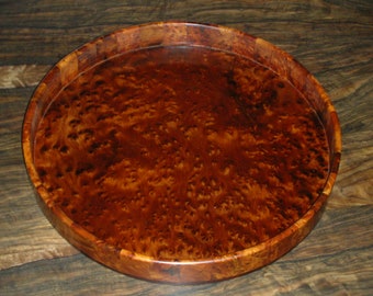 Moroccan Thuya Wood Tray: Handmade Oval Serving Tray