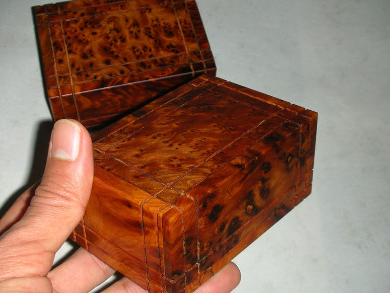 2x Puzzle Wood Thuya Treasure Chest Jewellery Trinket Etsy
