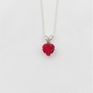 Sterling Silver Lab Ruby Pendant