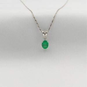Sterling Silver Green Chalcedony & White Topaz Pendant