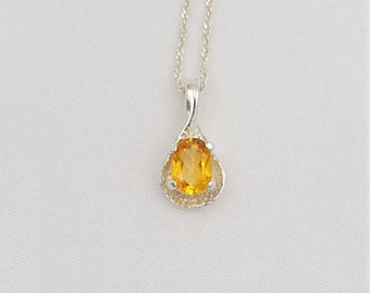 Sterling Silver Citrine Pendant