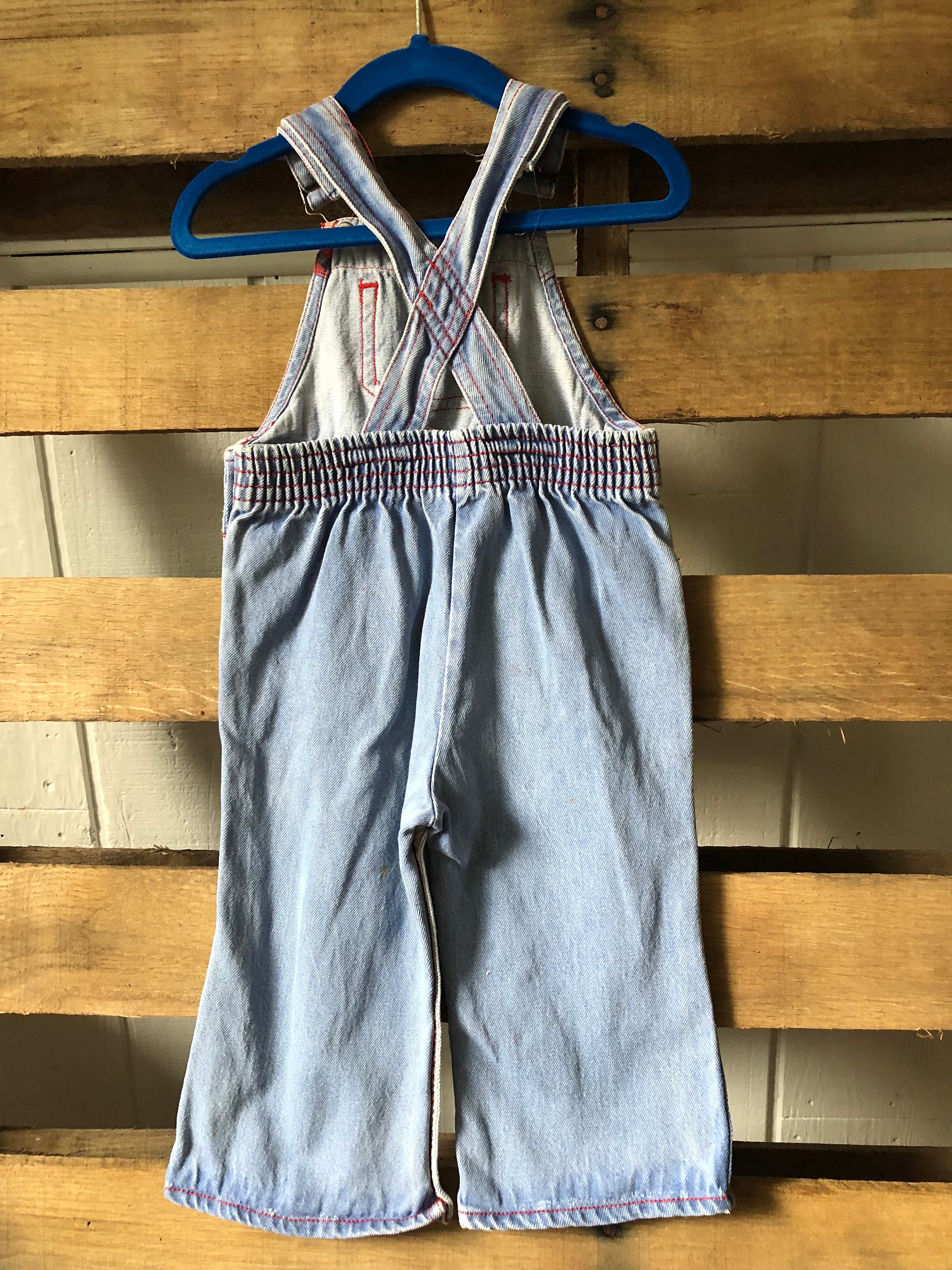 Denim overalls with plaid flannel pockets Etsy
