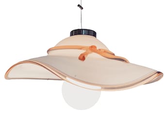 Vintage Murano Milk Glass Hat Pendant Light: Mid-Century Italian Art Glass