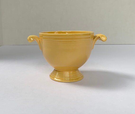 Vintage Fiestaware Sugar Bowl in Marigold Yellow Excellent Condition but No Lid Etsy Ireland