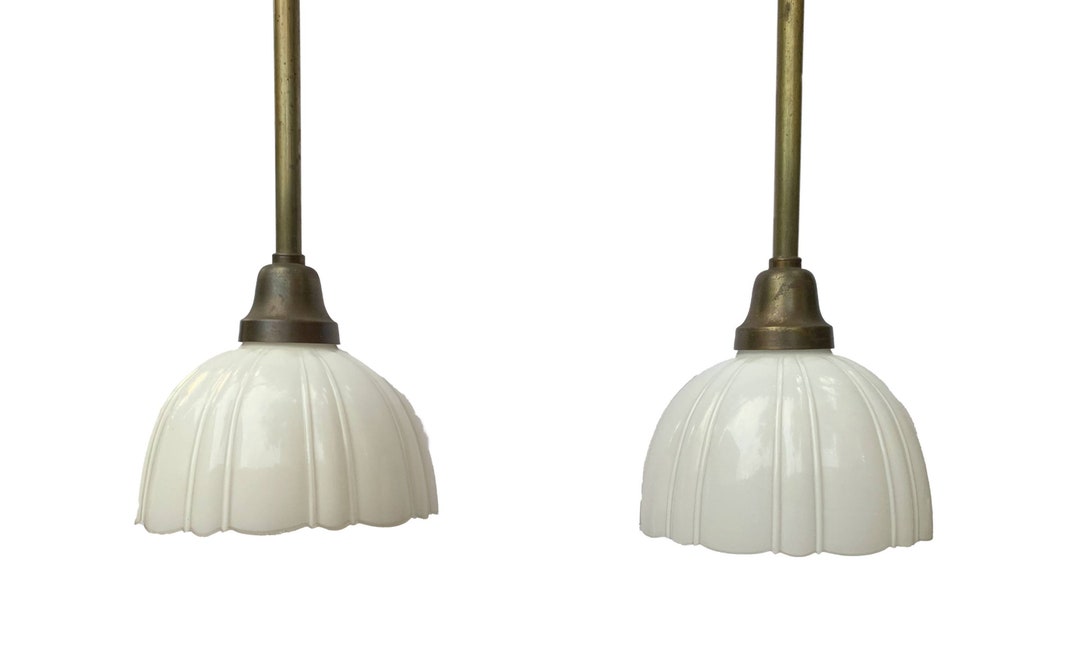 Milk glass pendant sale shade