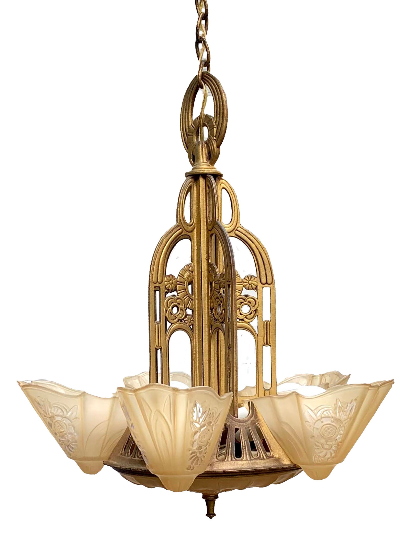 Lightolier After Sunset Art Deco fivebulb chandelier with Etsy