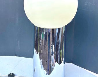 Large Vintage 1970s Sonneman Chrome Lollipop Lamp