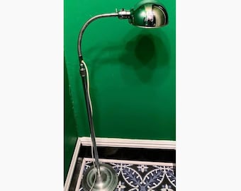 Vintage Midcentury Chrome Gooseneck Floor Lamp: Adjustable Doctor's Exam Light