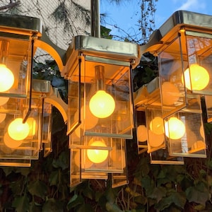 Vintage Sciolari Brass & Smoke Glass Chandelier - 1970s Brutalist Lighting