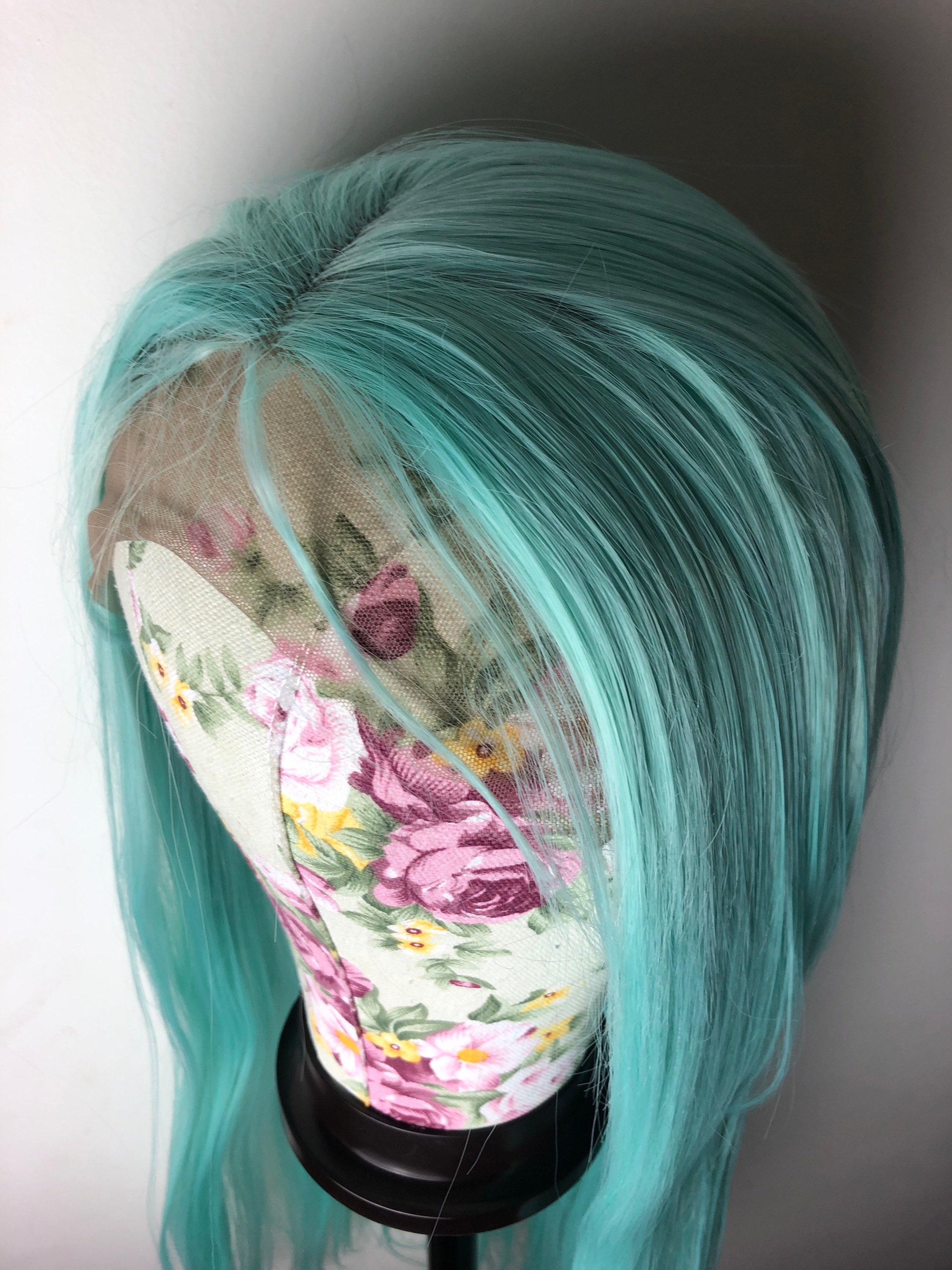 22 Mint Green Straight Lace Front Wig for Woman Etsy Australia