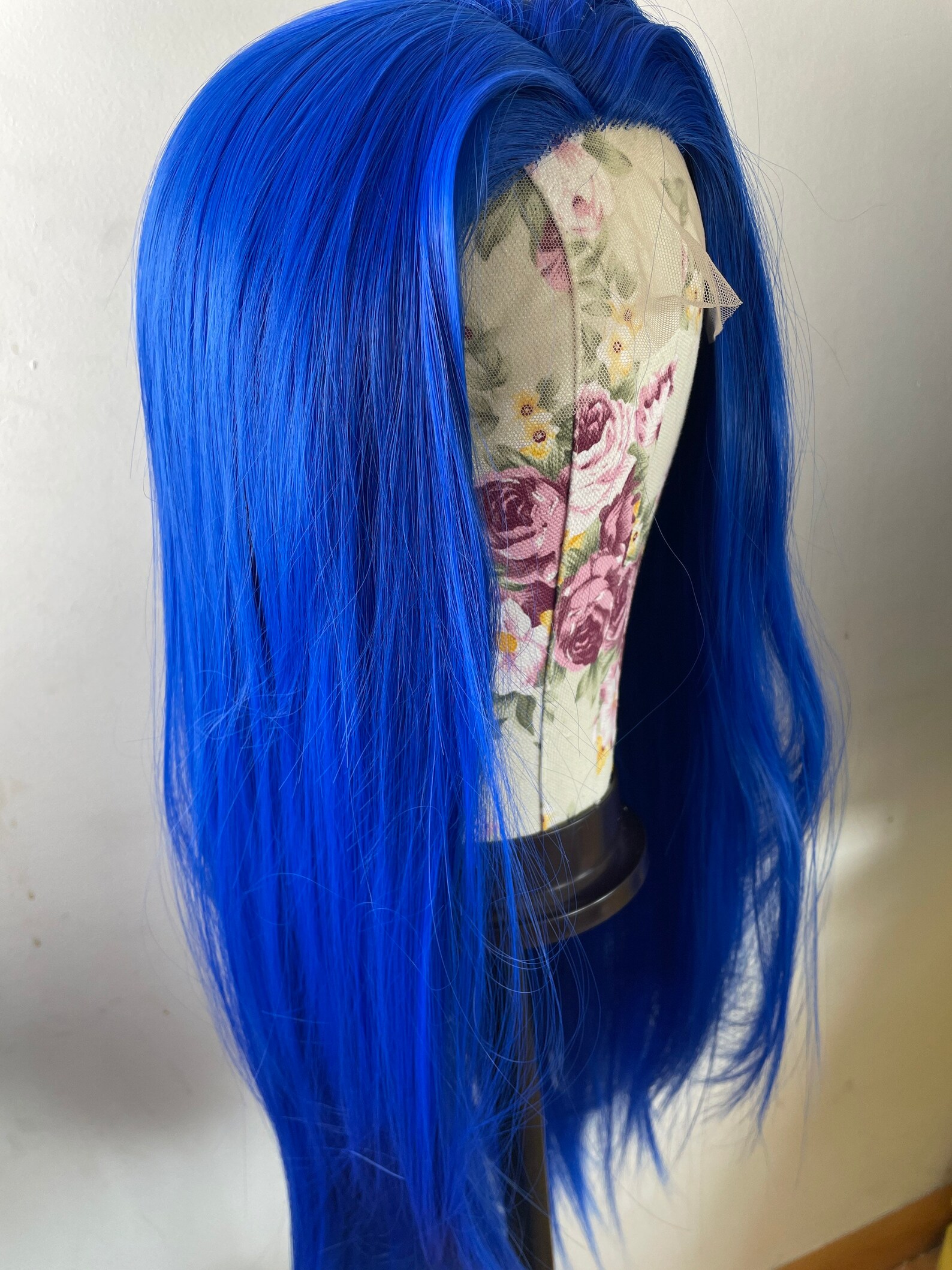 Blue long straight wig KF81473