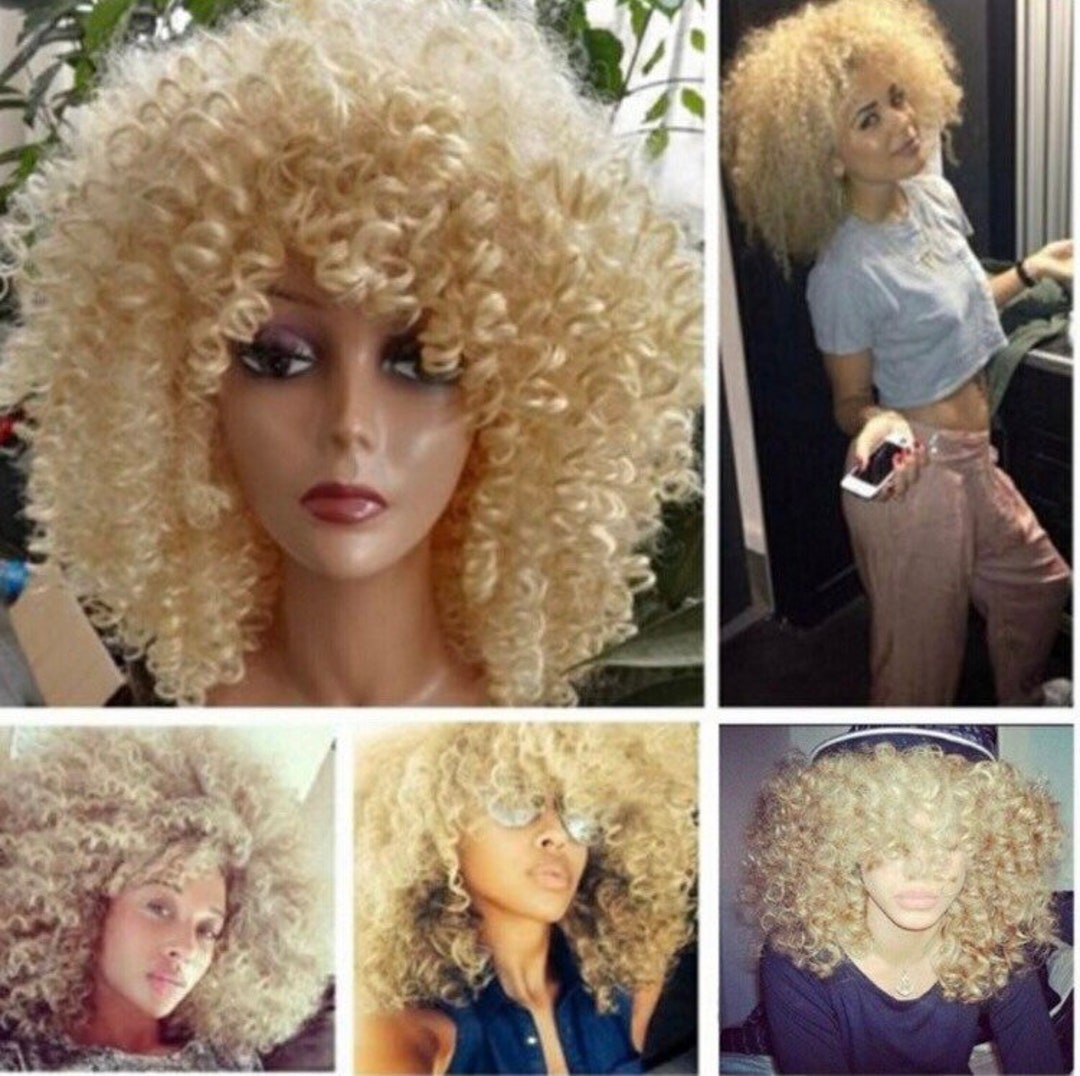 Long blonde 2024 curly wig