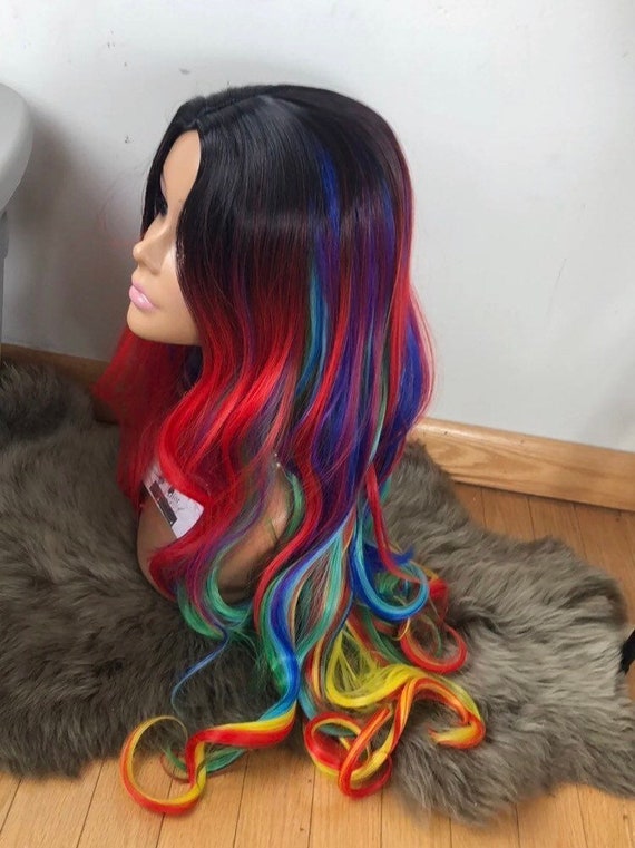 Phoenix 28 Rainbow Ombre Cosplay Wig New Etsy