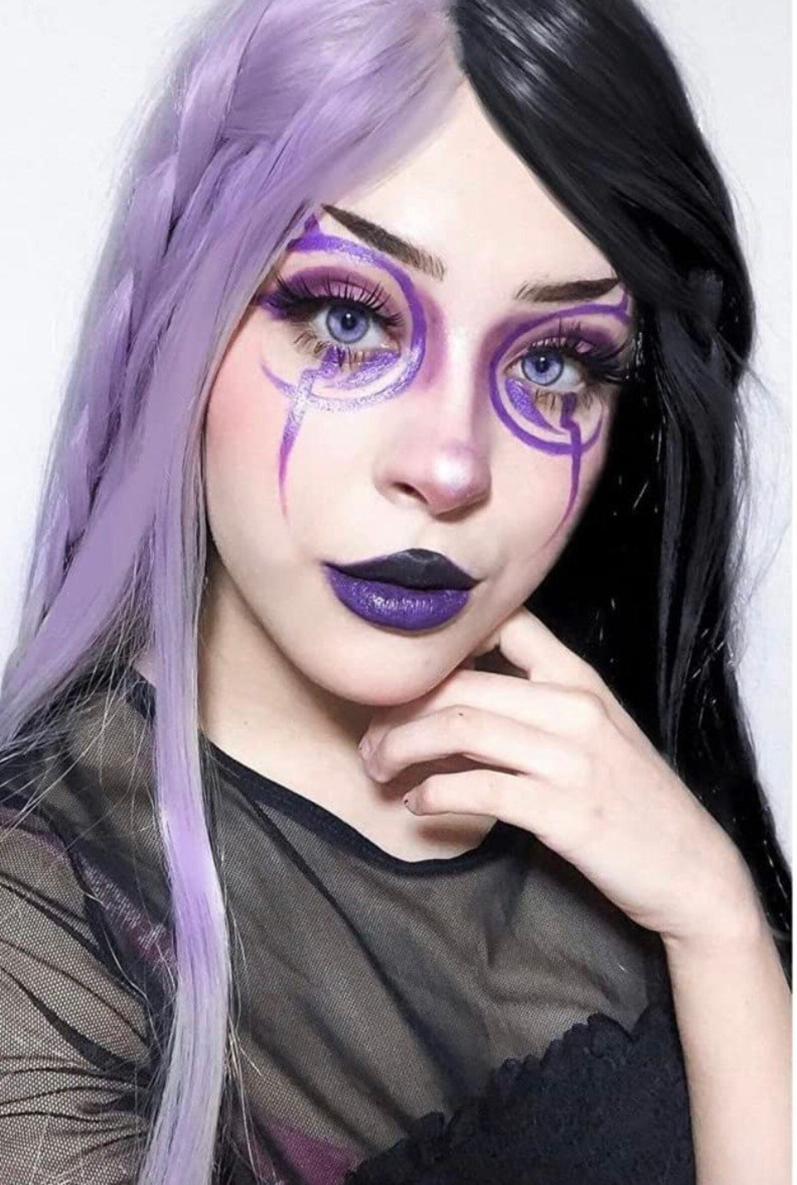 22 Purple & Black Split Dye Body Wavy Lacefront Wig ARRIVES Etsy