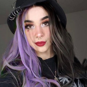 22” purple & black split dye body Wavy LaceFront wig -ARRIVES NEW