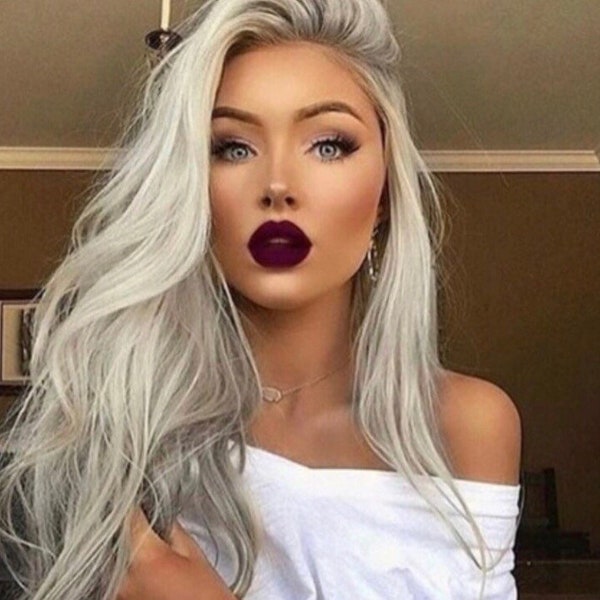 PLATINUM GREY 24” coachella festive celebrity long wig *NEW*